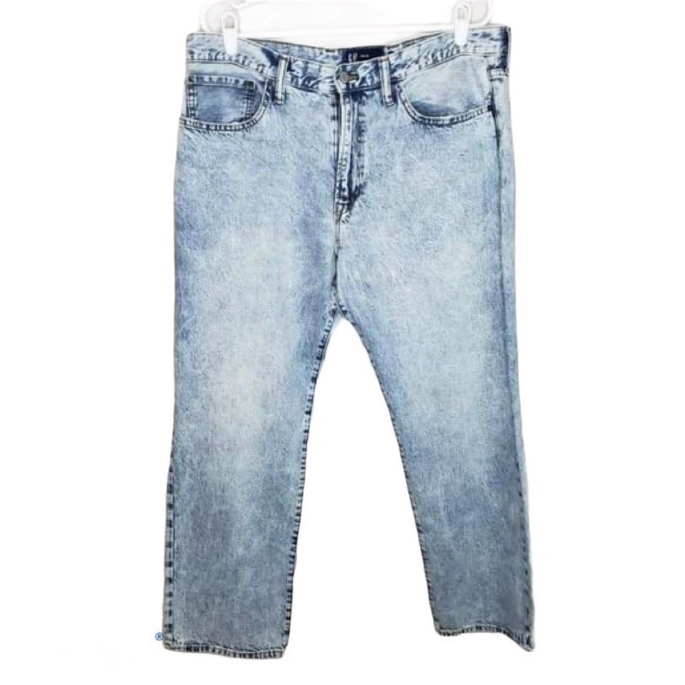 Gap Jeans 38x30 Blue Light Wash Relaxed Loose Fit - Picture 1 of 11